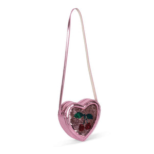 tut heart sequin bag - rose