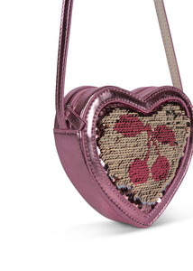 tut heart sequin bag - rose