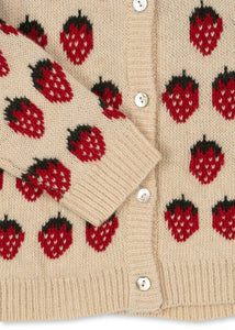 belou knit collar cardigan - strawberry