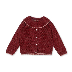 holiday knit cardigan - red dahlia