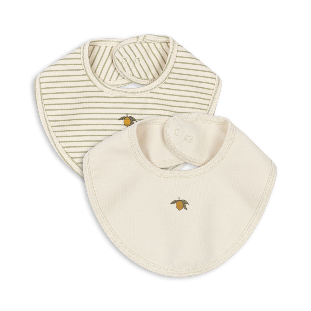 basic 2 pack bib - tea stripe