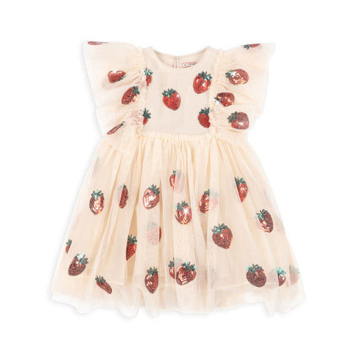 yvonne frill dress - strawberry