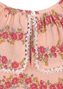 bella frill dress gots - floria pink