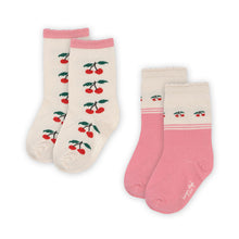 將圖片載入圖庫檢視器 2 pack jacquard socks - cherry mix