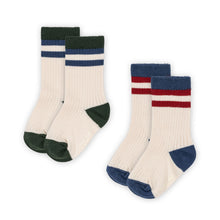 將圖片載入圖庫檢視器 2 pack rib socks - multi stripe