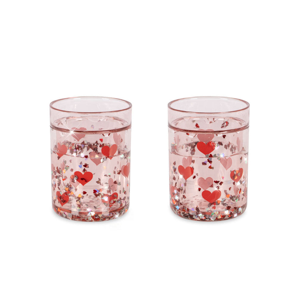 2 pack glitter cups - heart