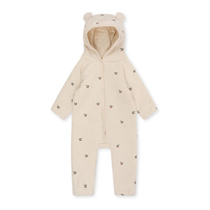 newborn onesie with hood - cherry