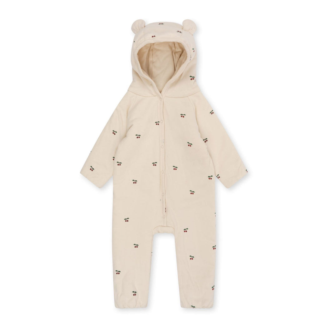 newborn onesie with hood - cherry