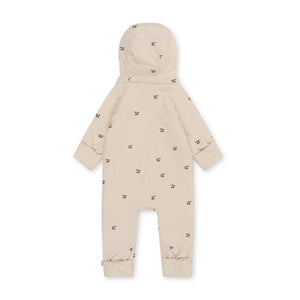 newborn onesie with hood - cherry