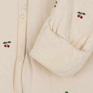 newborn onesie with hood - cherry