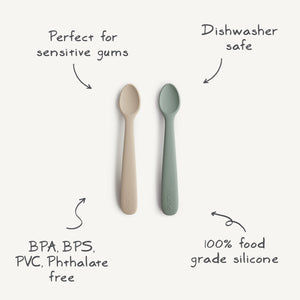 Silicone Feeding Spoons (Blush/Shifting Sand) 2-Pack