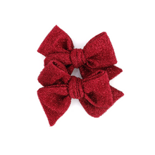 Load image into Gallery viewer, PINWHEEL PIGTAIL SET // TINSEL RED