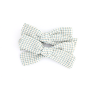 CLASSIC PIGTAIL SET // TINY GINGHAM - SKY