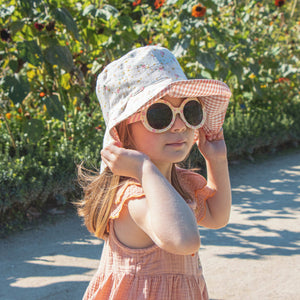 Tiny Blossom Pleated Reversible Sun Hat