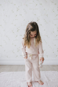 Organic Cotton Carter Waffle Pant - Provence Dusty Pink