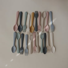 Load image into Gallery viewer, Dinnerware Fork and Spoon Set (Powder Blue)