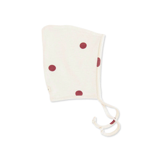 Burgundy Dots Pixie Bonnet (4409335021630)