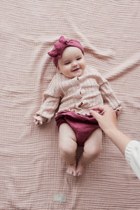 Organic Cotton Muslin Bloomer - Raspberry Pink