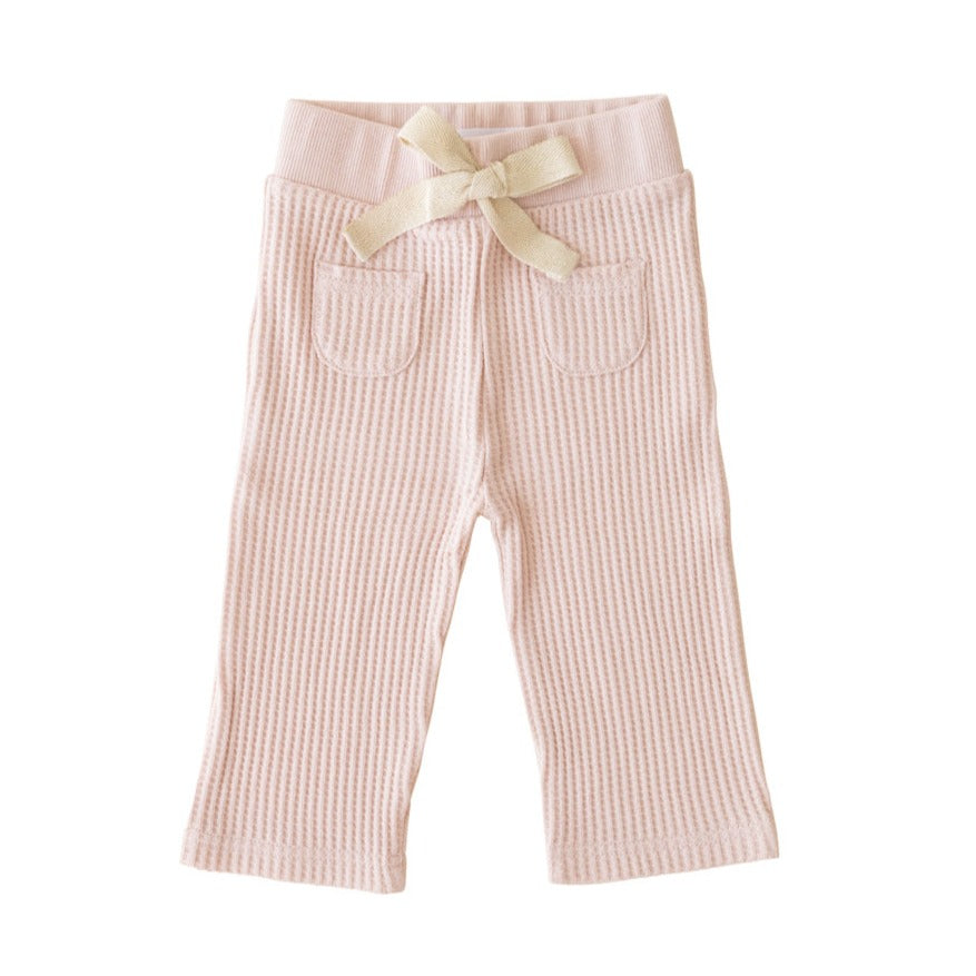 Organic Cotton Carter Waffle Pant - Provence Dusty Pink