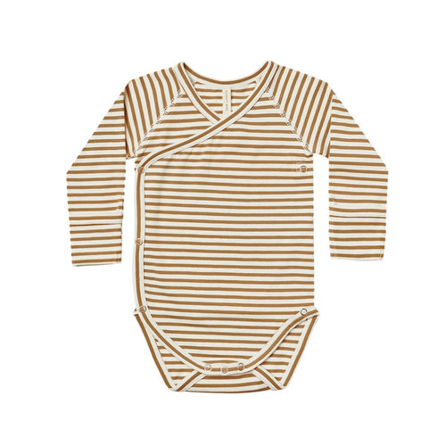 SIDE SNAP BODYSUIT | WALNUT STRIPE