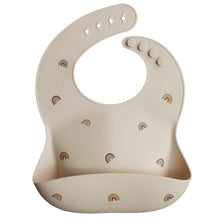 Load image into Gallery viewer, Silicone Baby Bib (Rainbows)