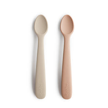 Load image into Gallery viewer, Silicone Feeding Spoons (Blush/Shifting Sand) 2-Pack